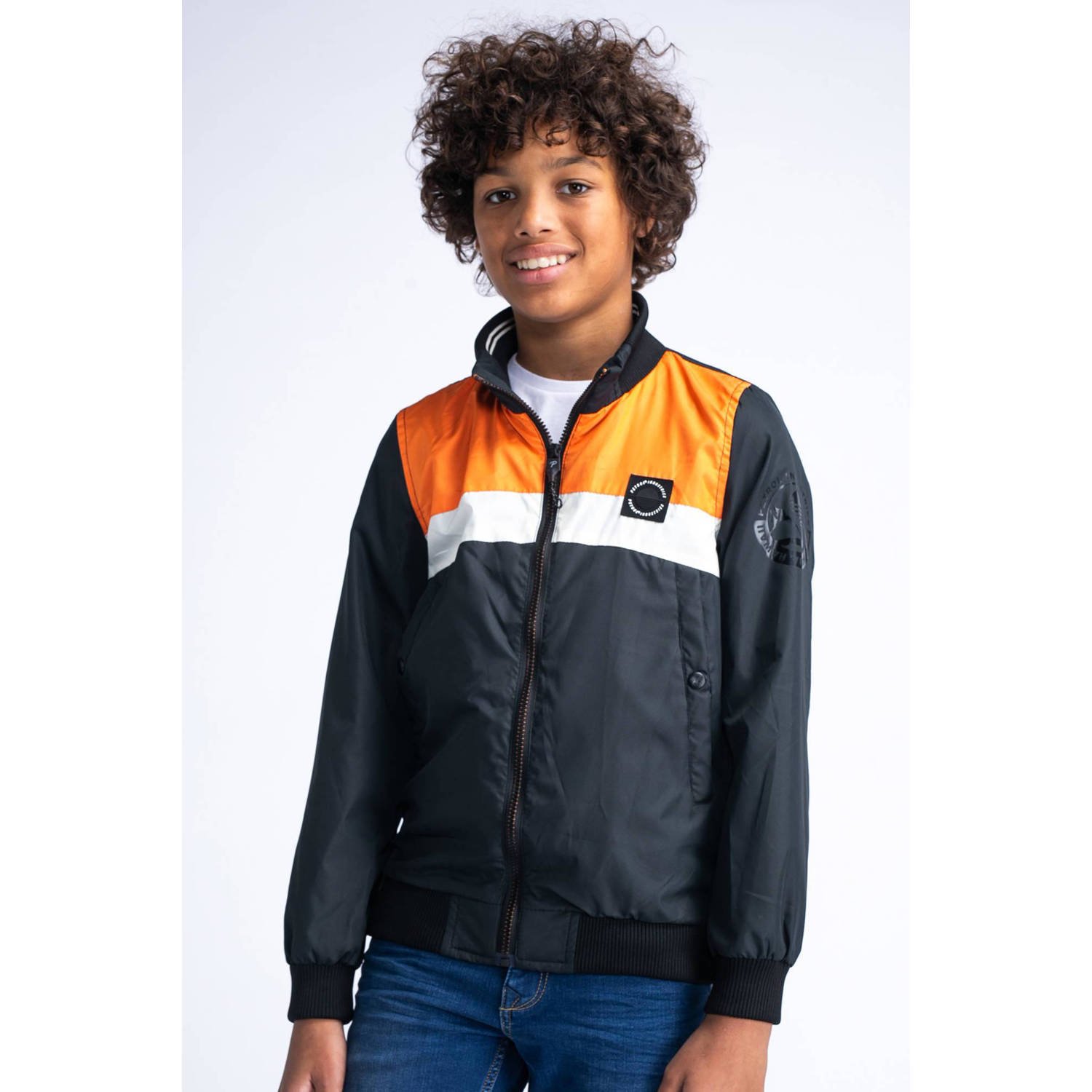 Petrol Industries zomerjas grijs Jongens Polyester Capuchon Meerkleurig 116