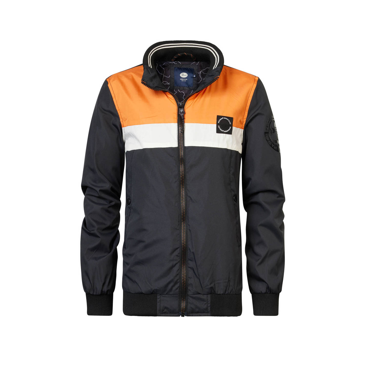 Petrol Industries zomerjas grijs Jongens Polyester Capuchon Meerkleurig 140