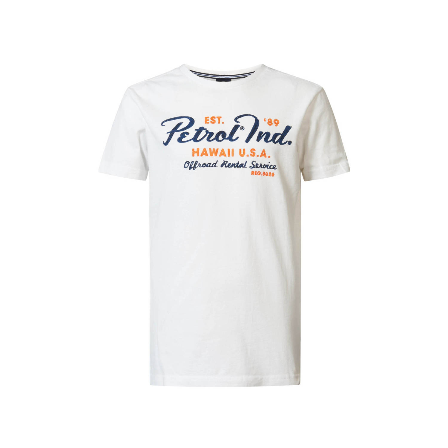 Petrol Industries T-shirt met logo wit Jongens Katoen Ronde hals Logo 152