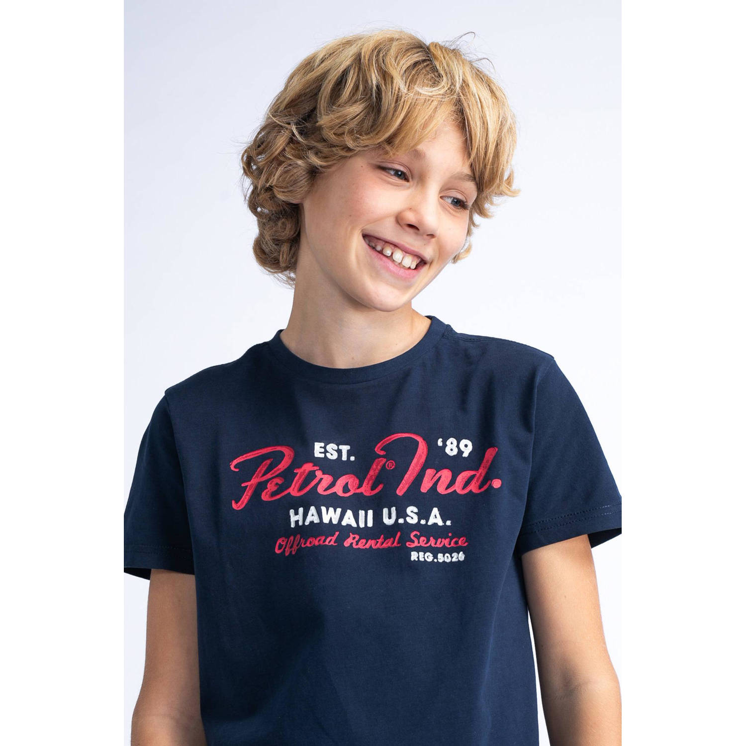 Petrol Industries T-shirt met logo donkerblauw