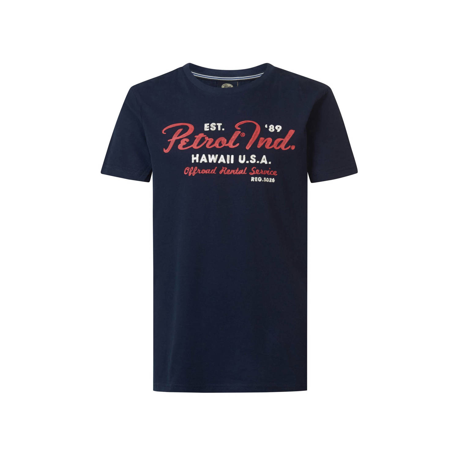 Petrol Industries T-shirt met logo donkerblauw Jongens Katoen Ronde hals 116