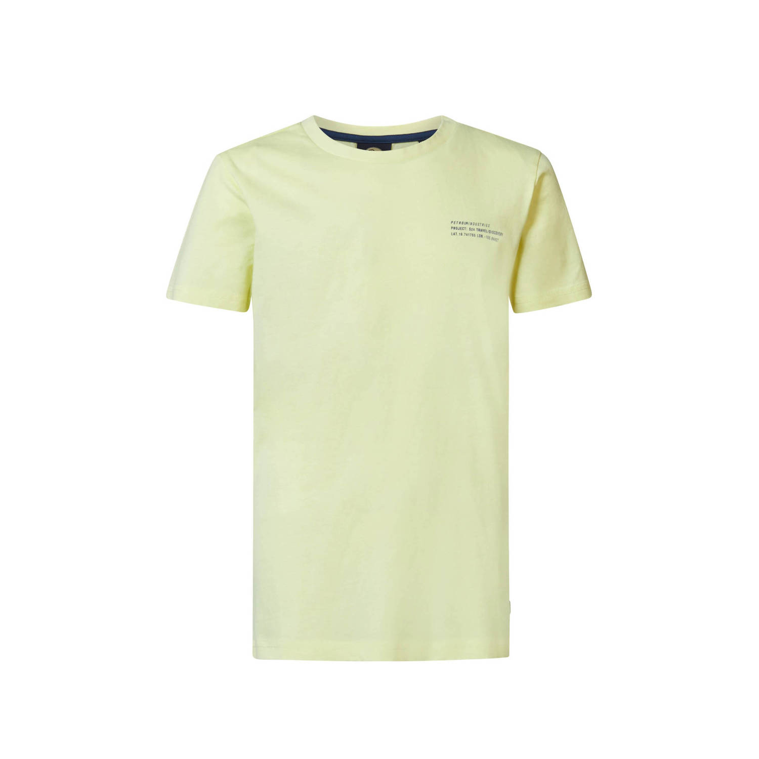 Petrol Industries T-shirt met backprint geel