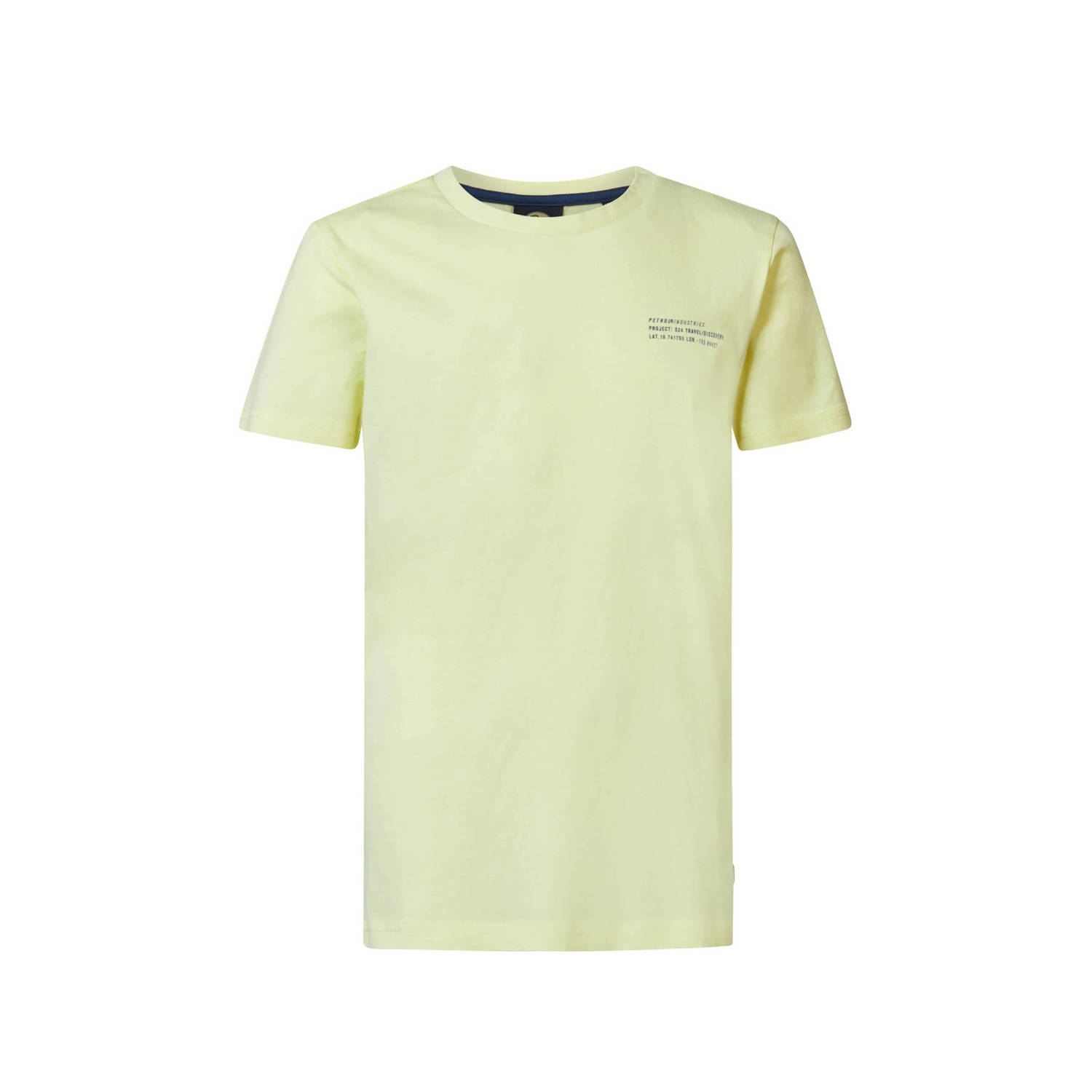 Petrol Industries T-shirt met backprint geel Jongens Katoen Ronde hals 116