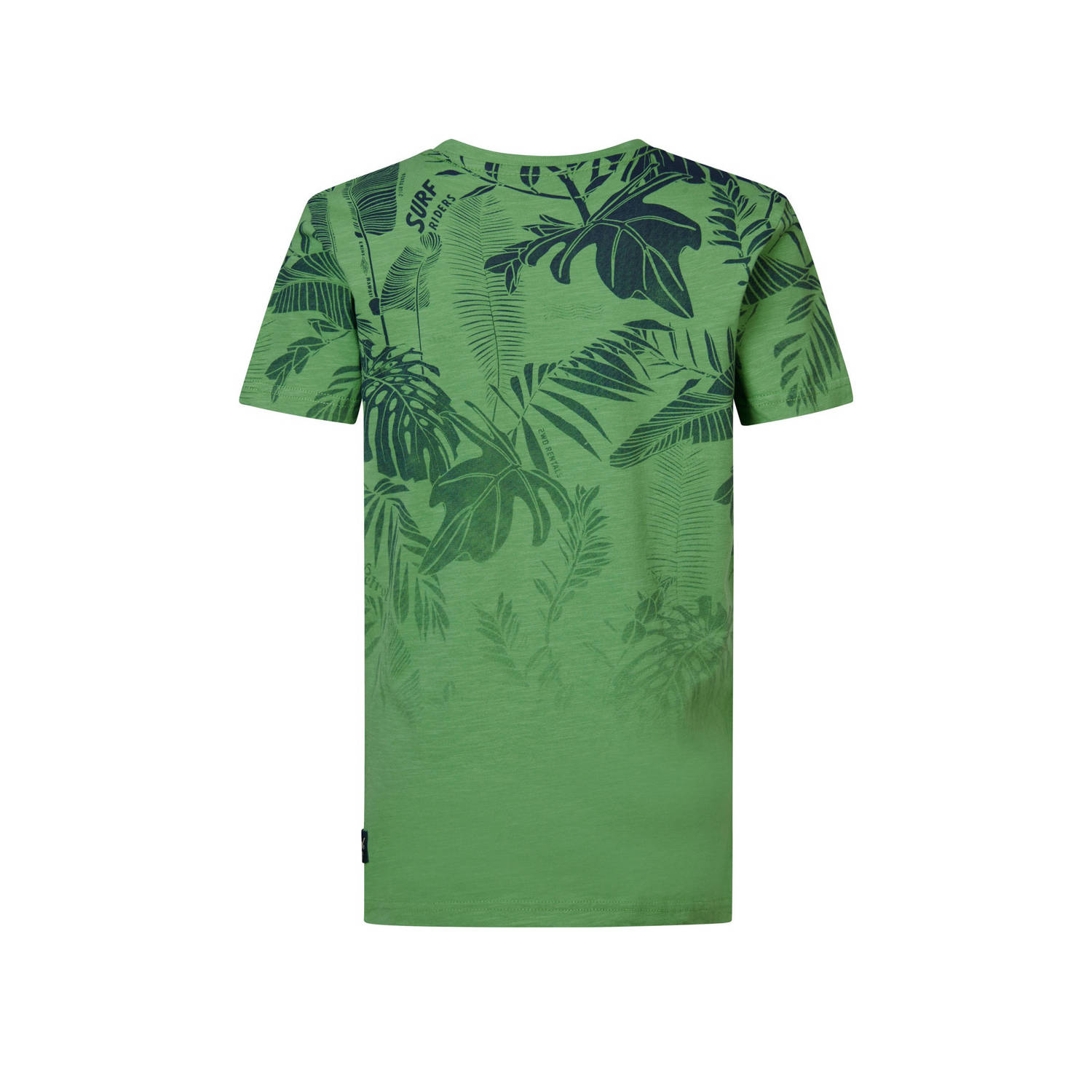Petrol Industries T-shirt met bladprint groen
