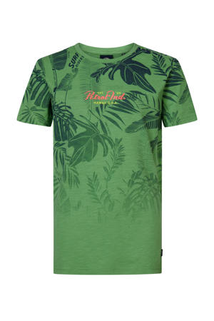 T-shirt met bladprint groen