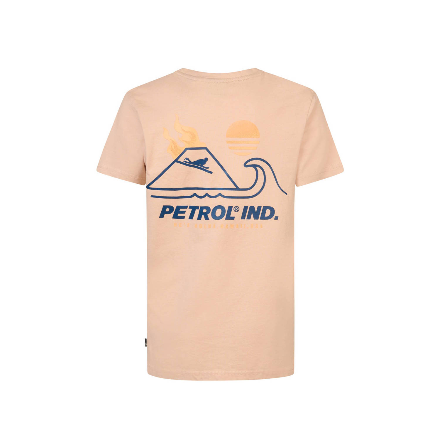 Petrol Industries T-shirt met backprint zachtoranje