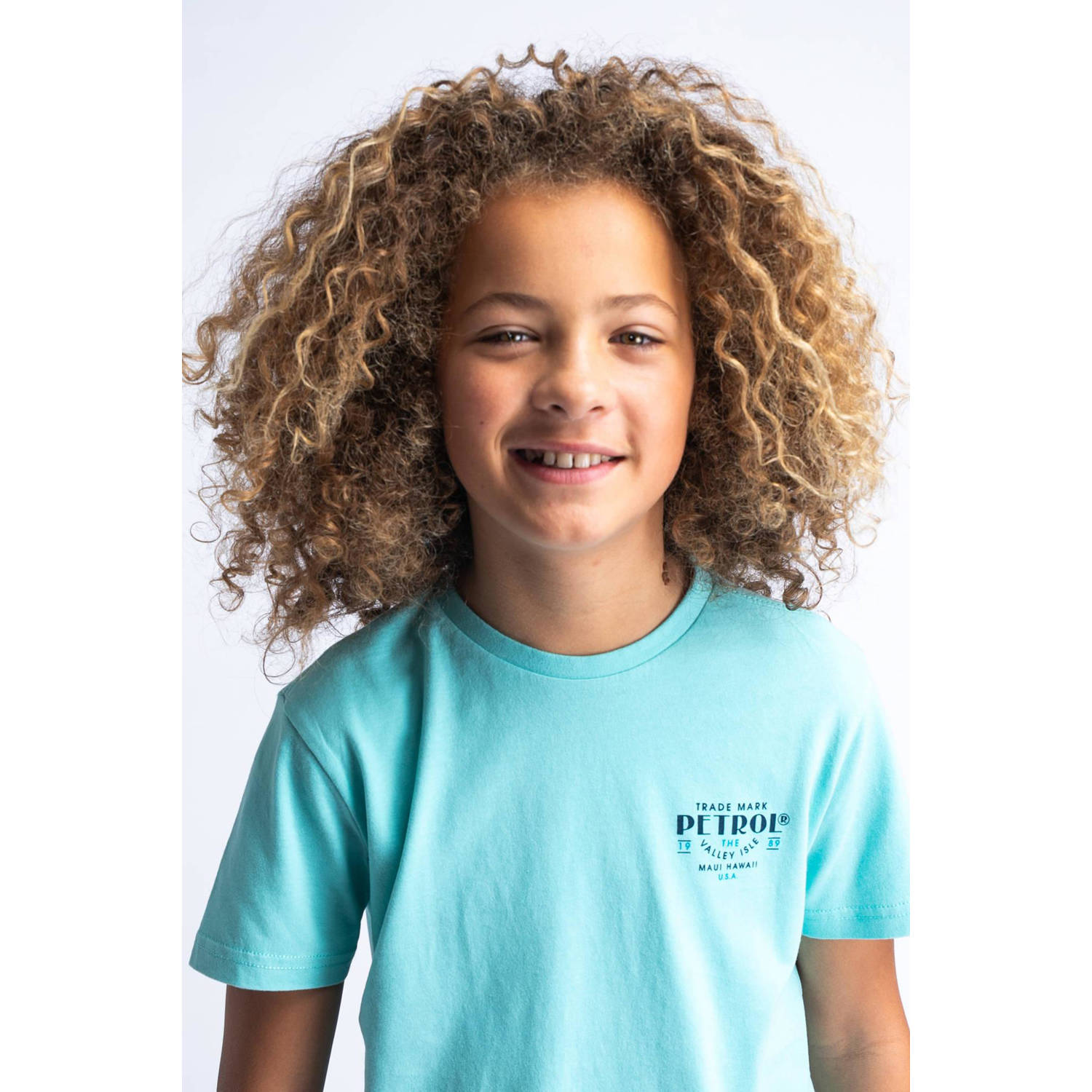 Petrol Industries T-shirt aqua blauw
