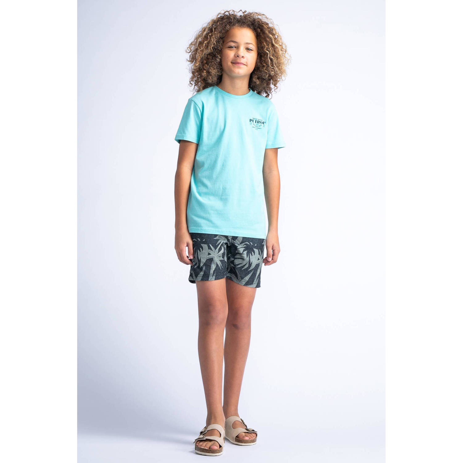 Petrol Industries T-shirt aqua blauw