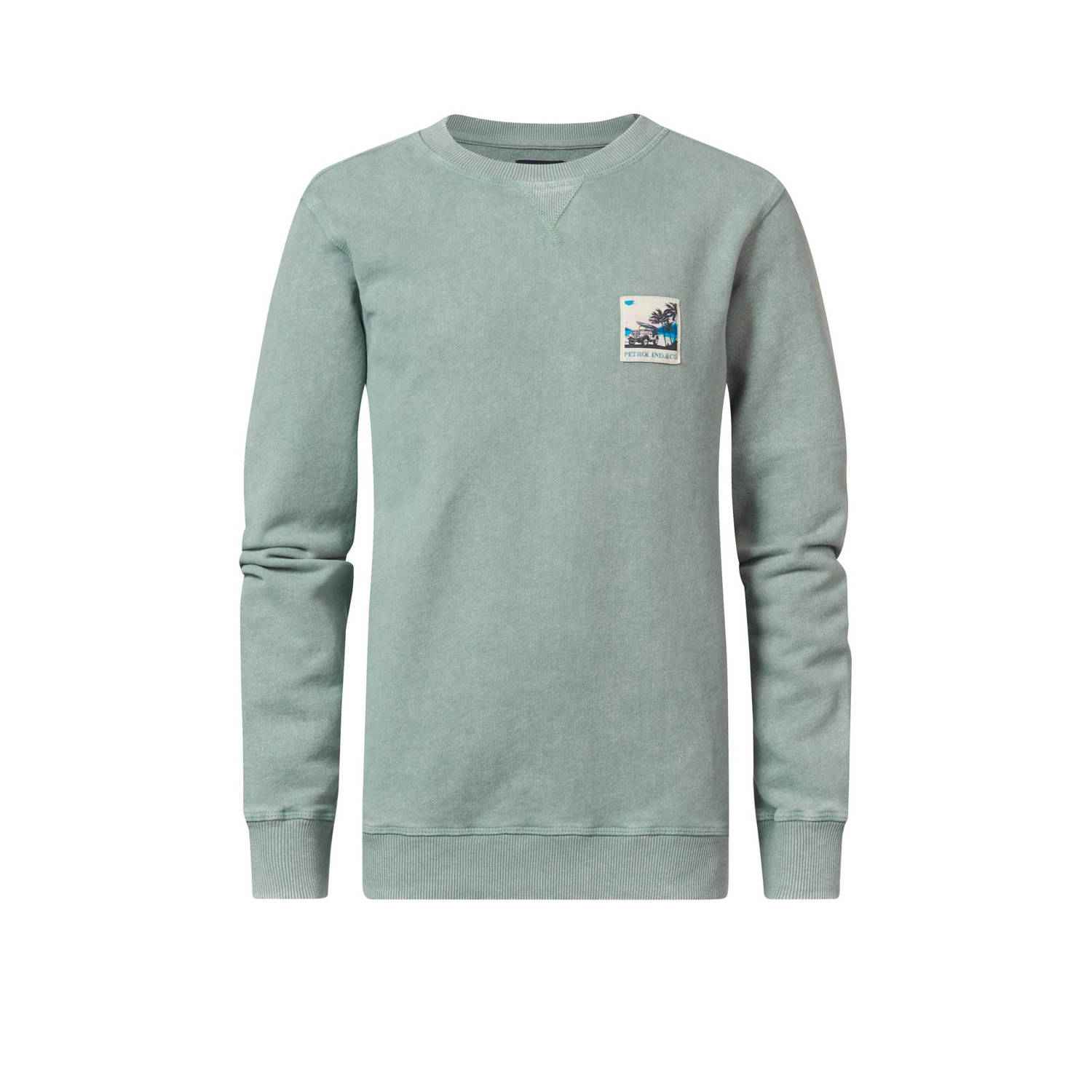 Petrol Industries sweater grijsblauw Effen 116 | Sweater van