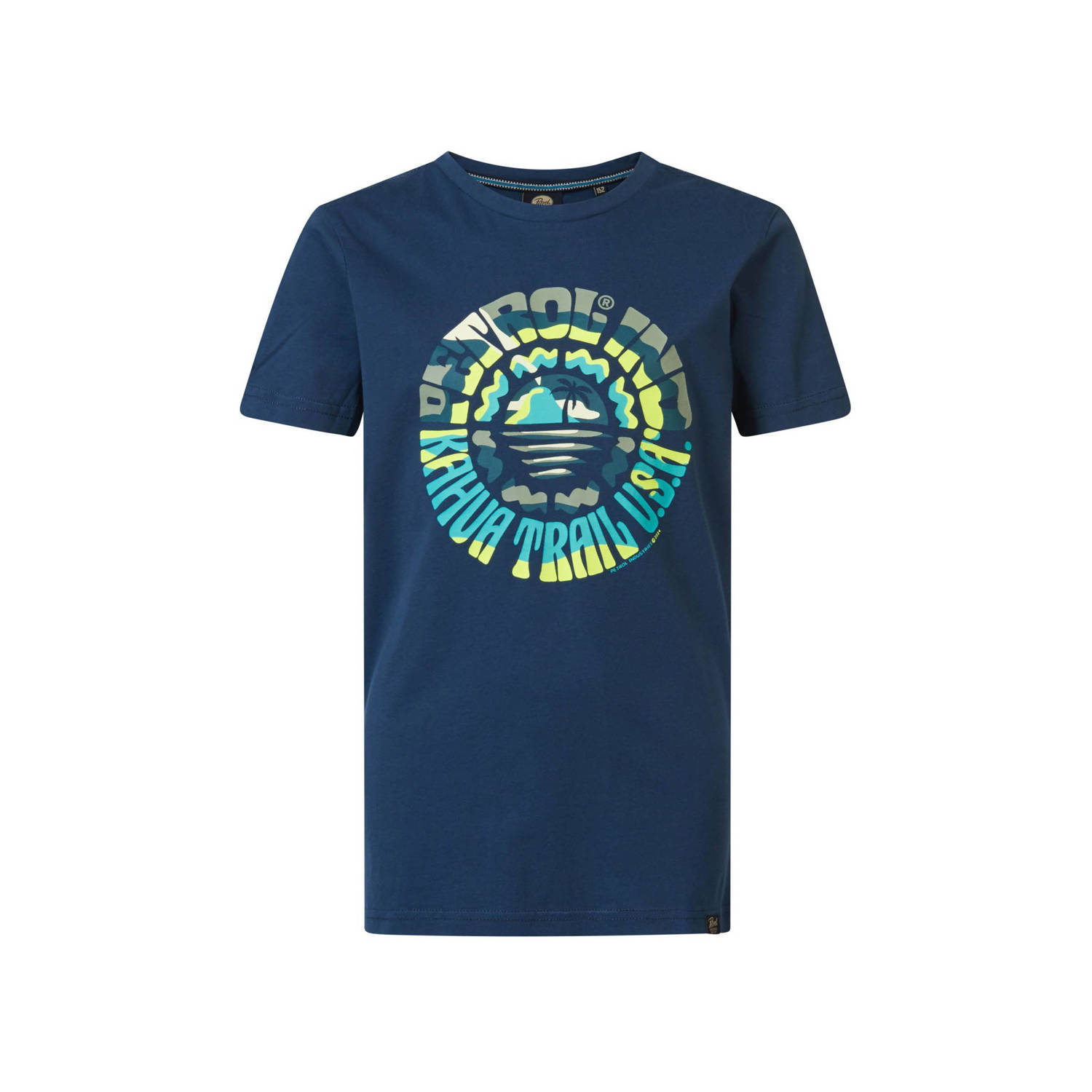 Petrol Industries T-shirt met printopdruk donkerblauw Jongens Katoen Ronde hals 116