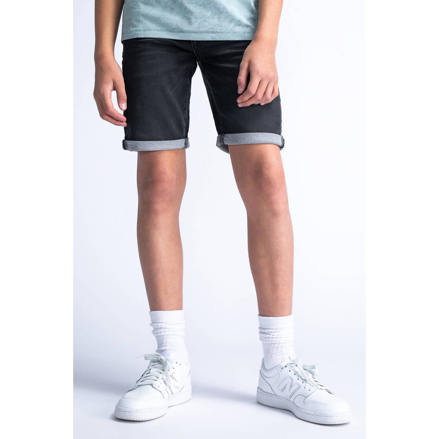 Petrol Industries denim short black stone Korte broek Zwart Jongens Stretchdenim 140