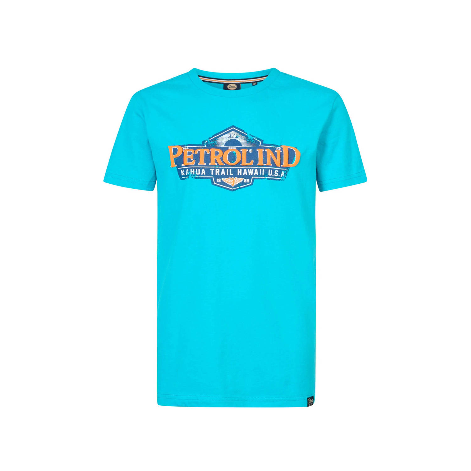 Petrol Industries T-shirt met logo fel blauw Jongens Katoen Ronde hals 152