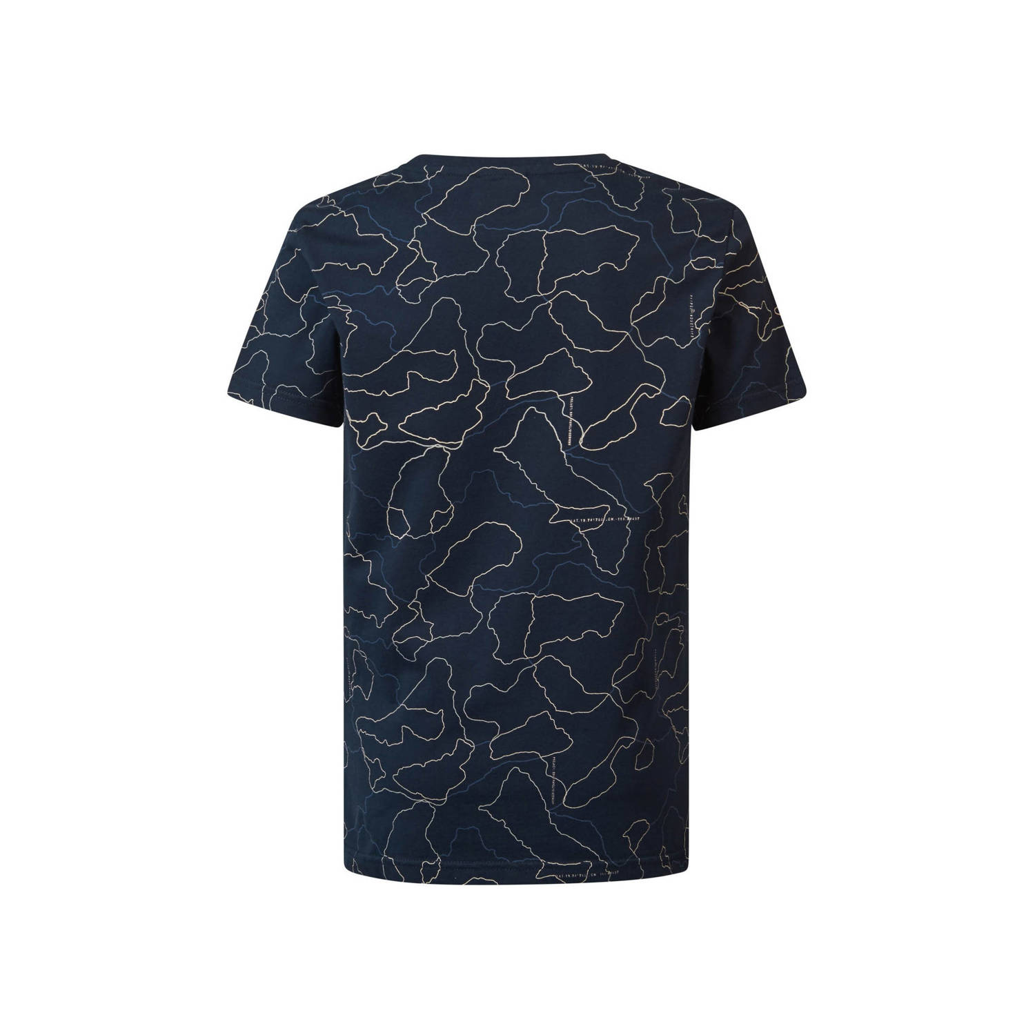 Petrol Industries T-shirt met all over print blauw