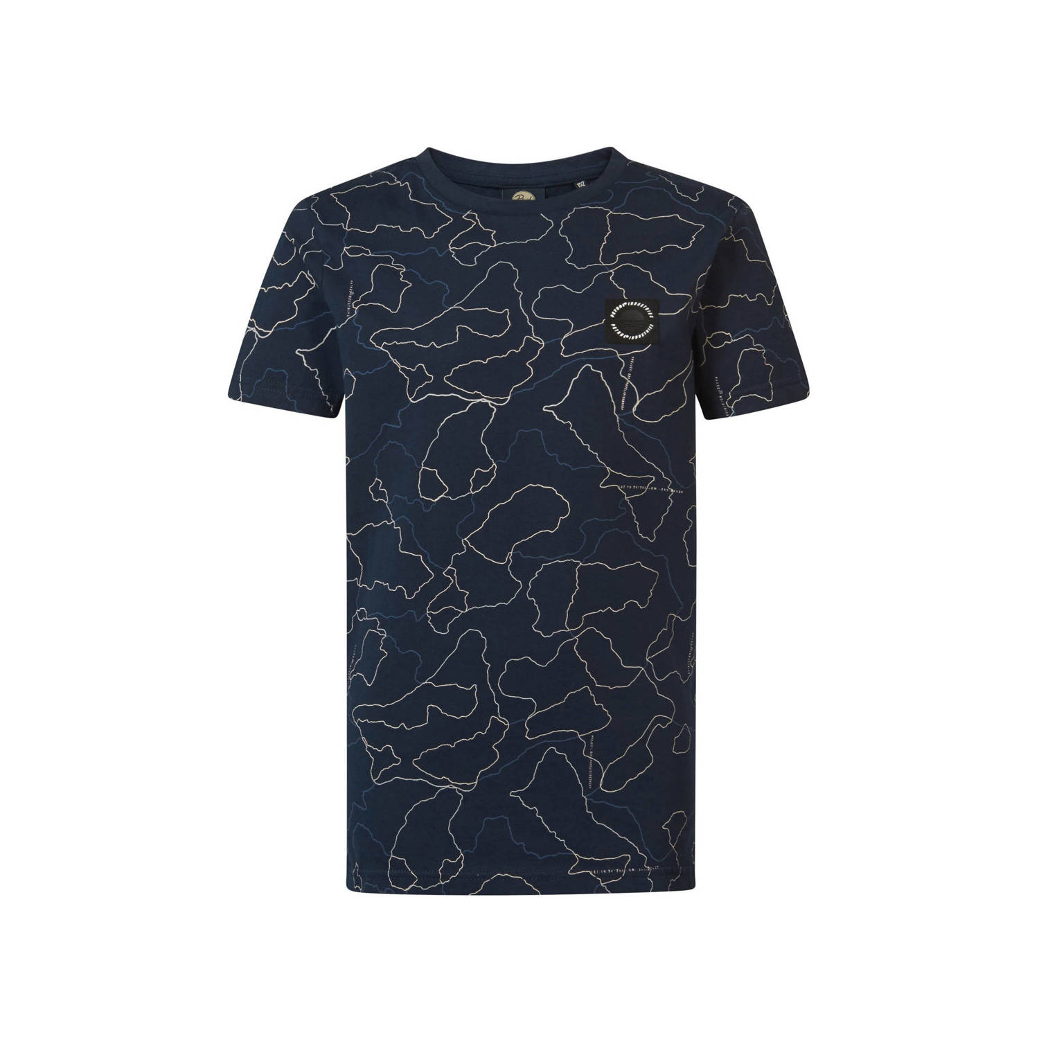 Petrol Industries T-shirt met all over print blauw