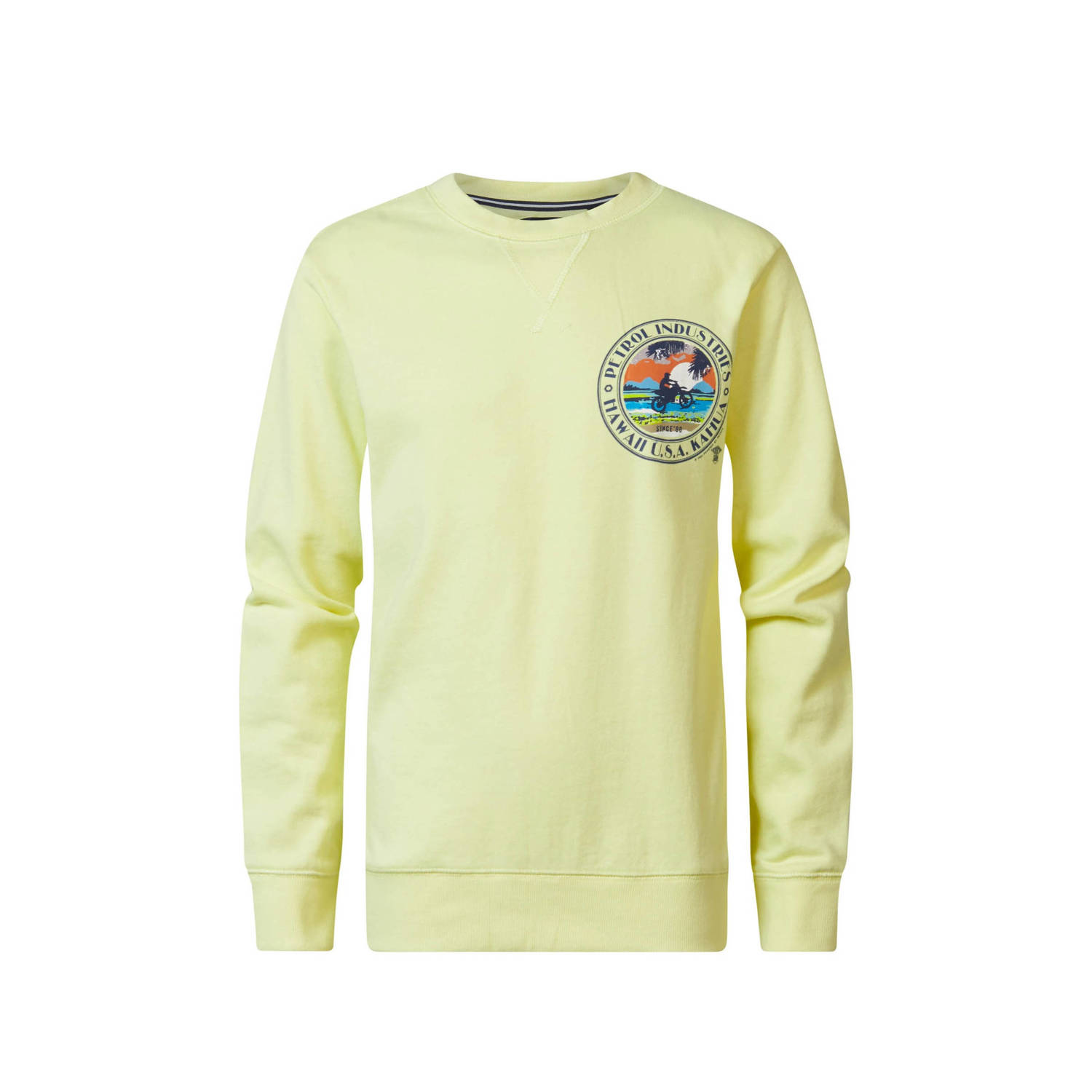 Petrol Industries sweater met backprint geel Backprint 116