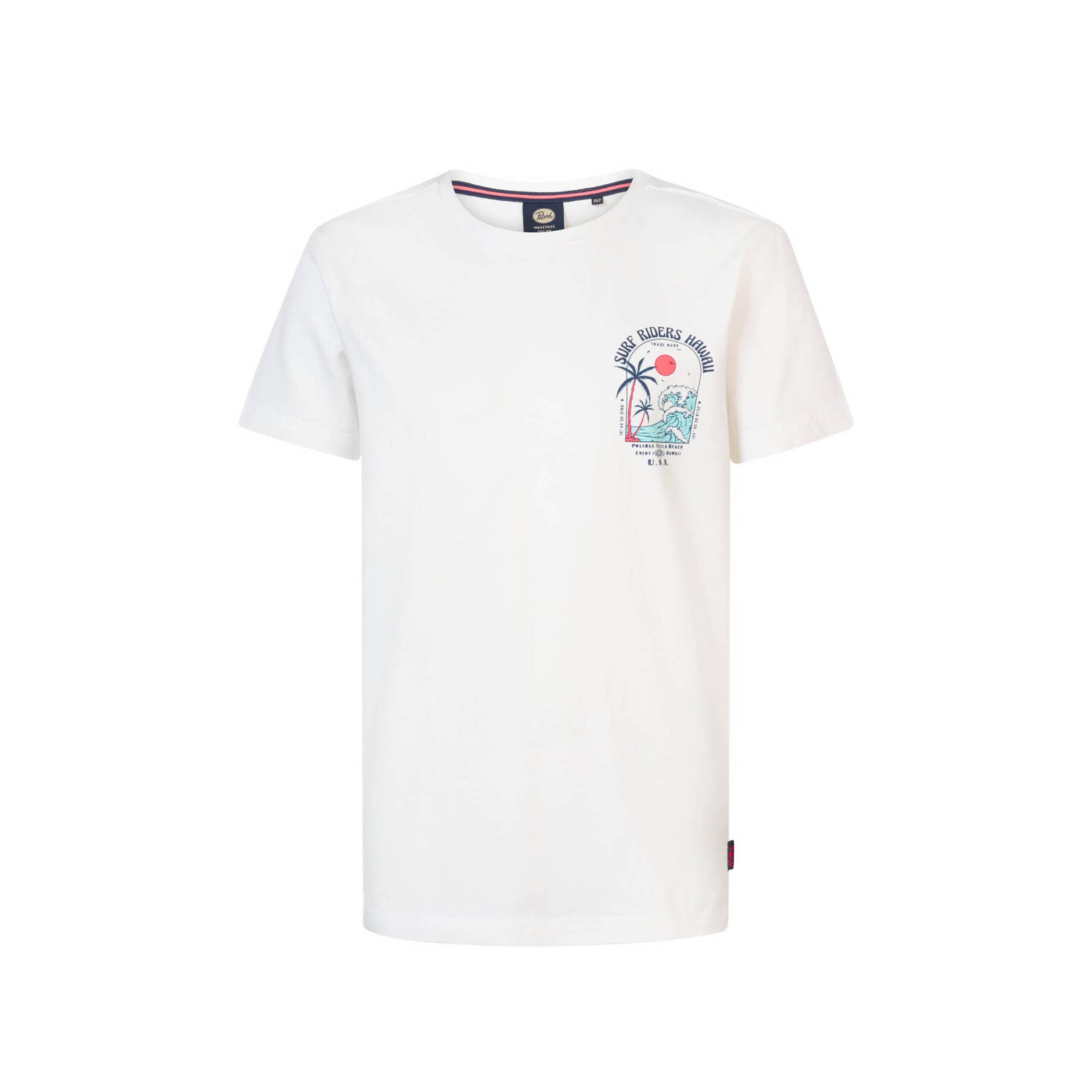 Petrol Industries T-shirt wit Jongens Katoen Ronde hals Effen 152