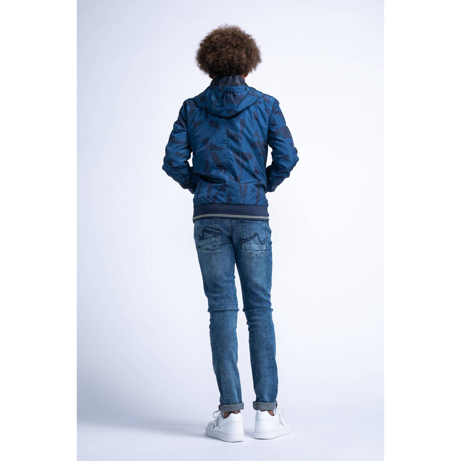 Petrol Industries zomerjas met camouflageprint blauw