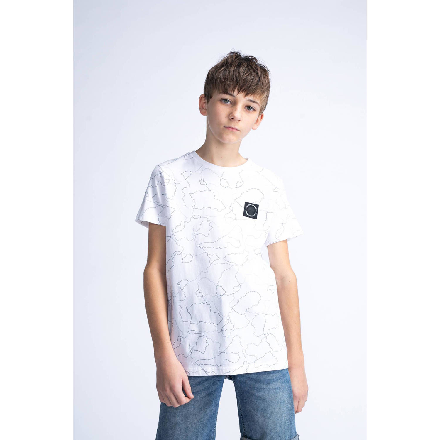 Petrol Industries T-shirt met logo wit Jongens Katoen Ronde hals Logo 116