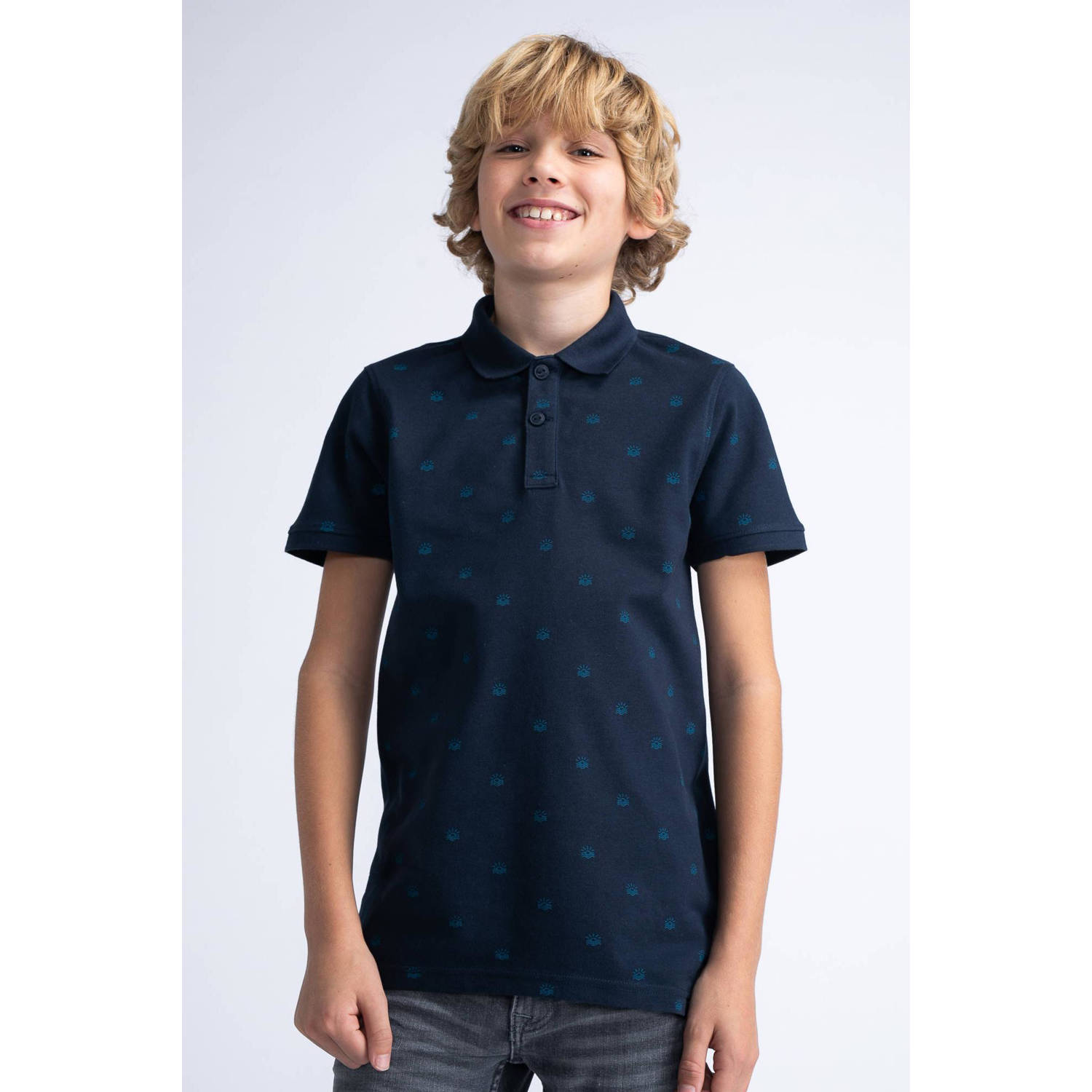 Petrol Industries polo navy Blauw Jongens Katoen Polokraag Effen 140