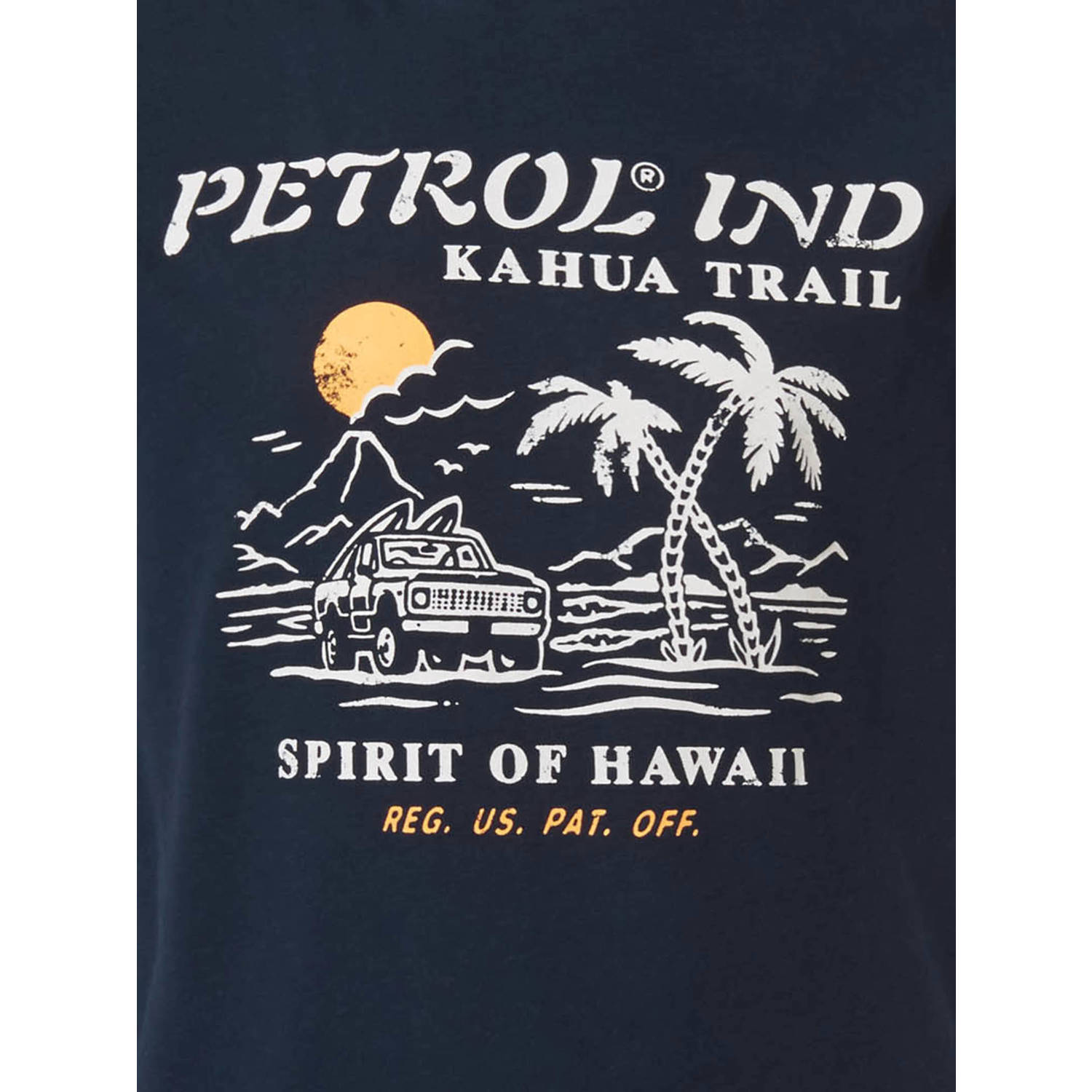 Petrol Industries T-shirt met printopdruk donkerblauw