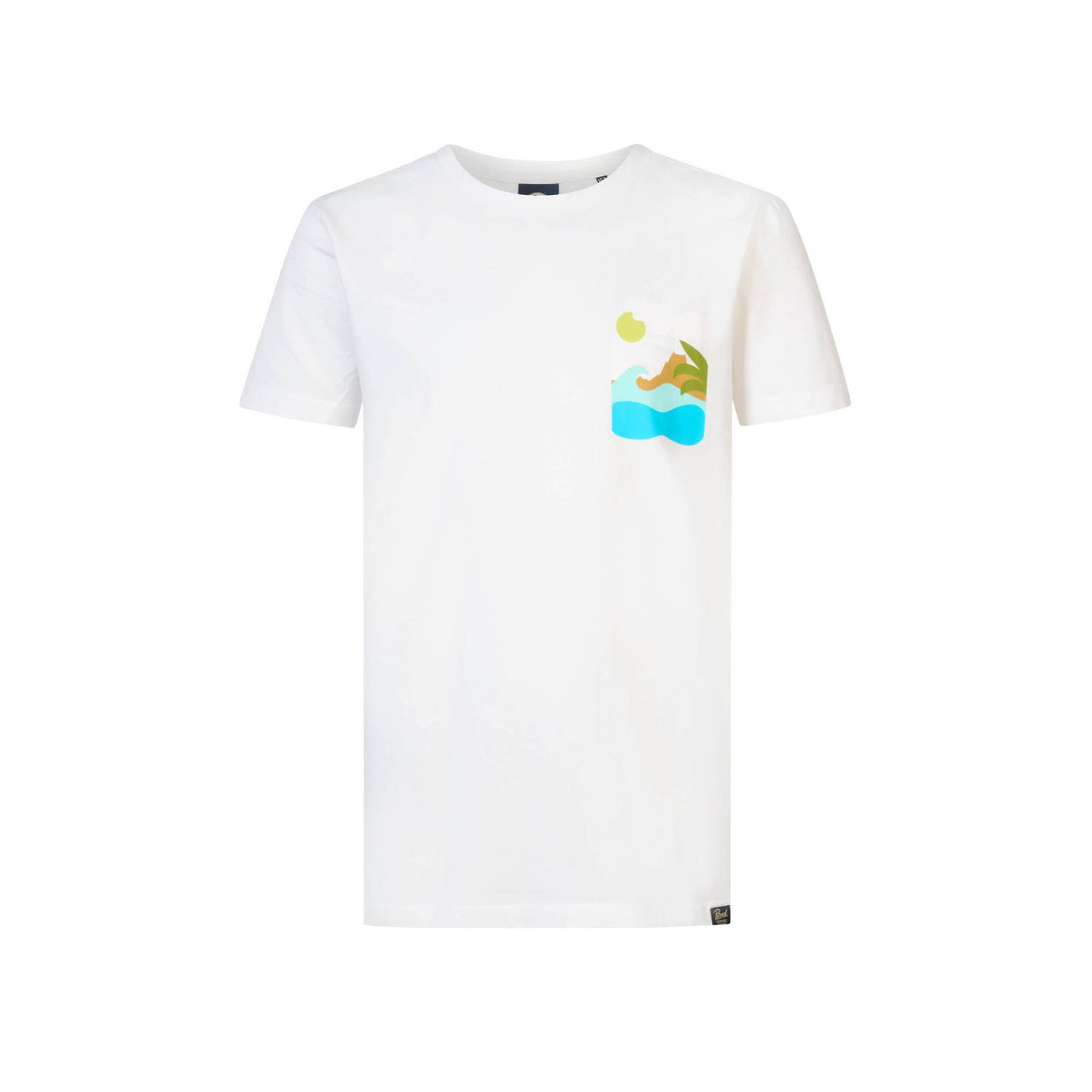 Petrol Industries T-shirt wit Jongens Katoen Ronde hals Effen 128
