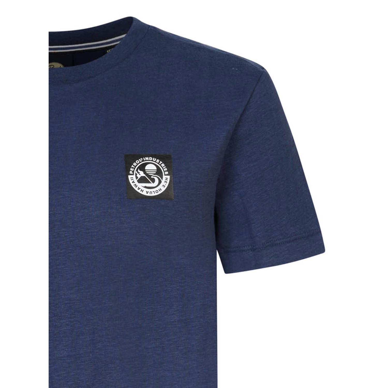 Petrol Industries T-shirt met backprint middenblauw