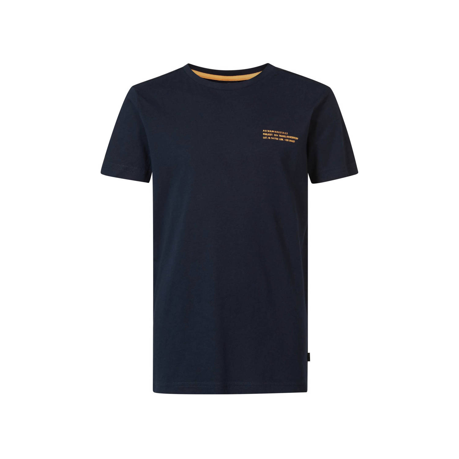 Petrol Industries T-shirt met logo donkerblauw Jongens Katoen Ronde hals 164