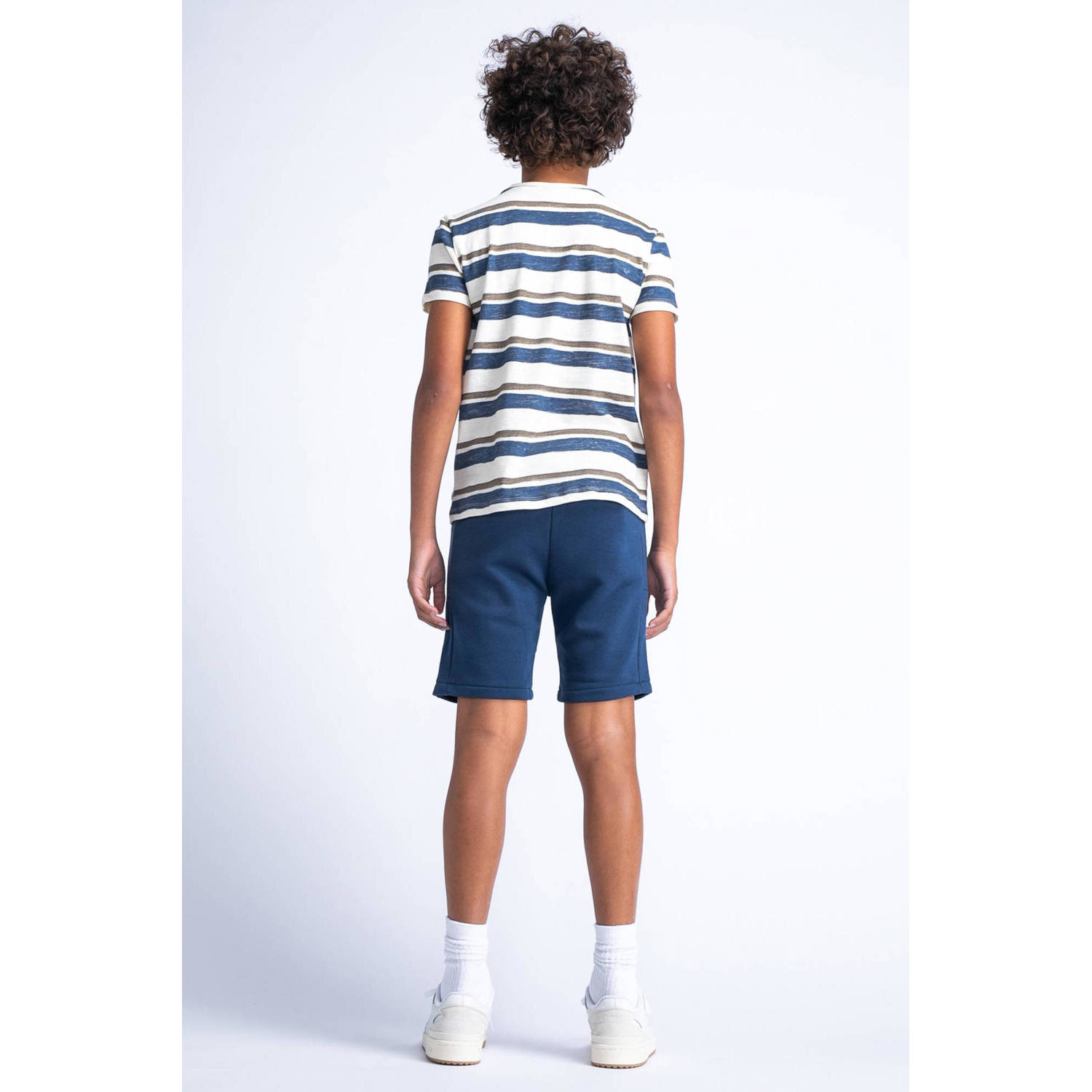 Petrol Industries gestreept T-shirt ecru blauw bruin
