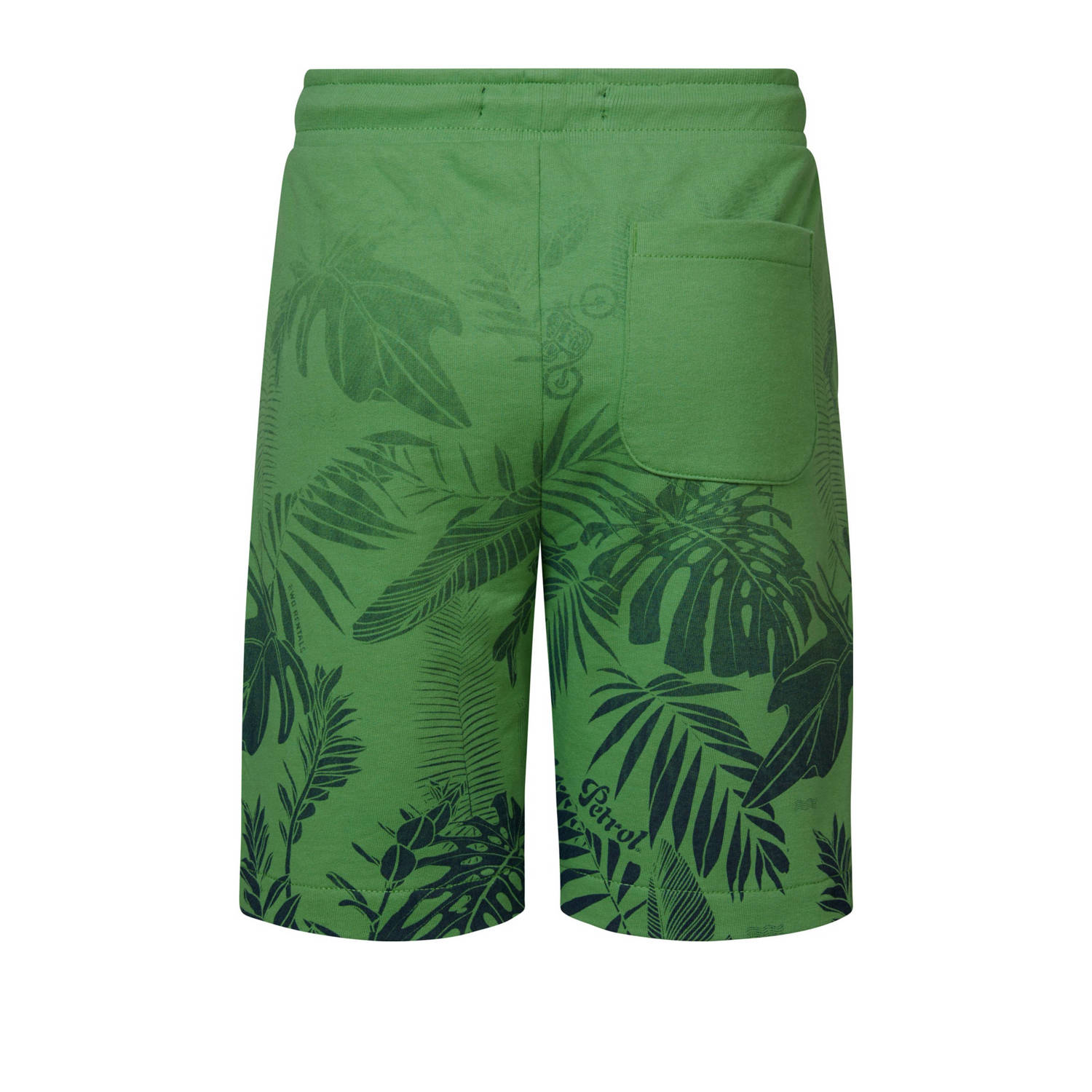 Petrol Industries sweatshort met bladprint groen