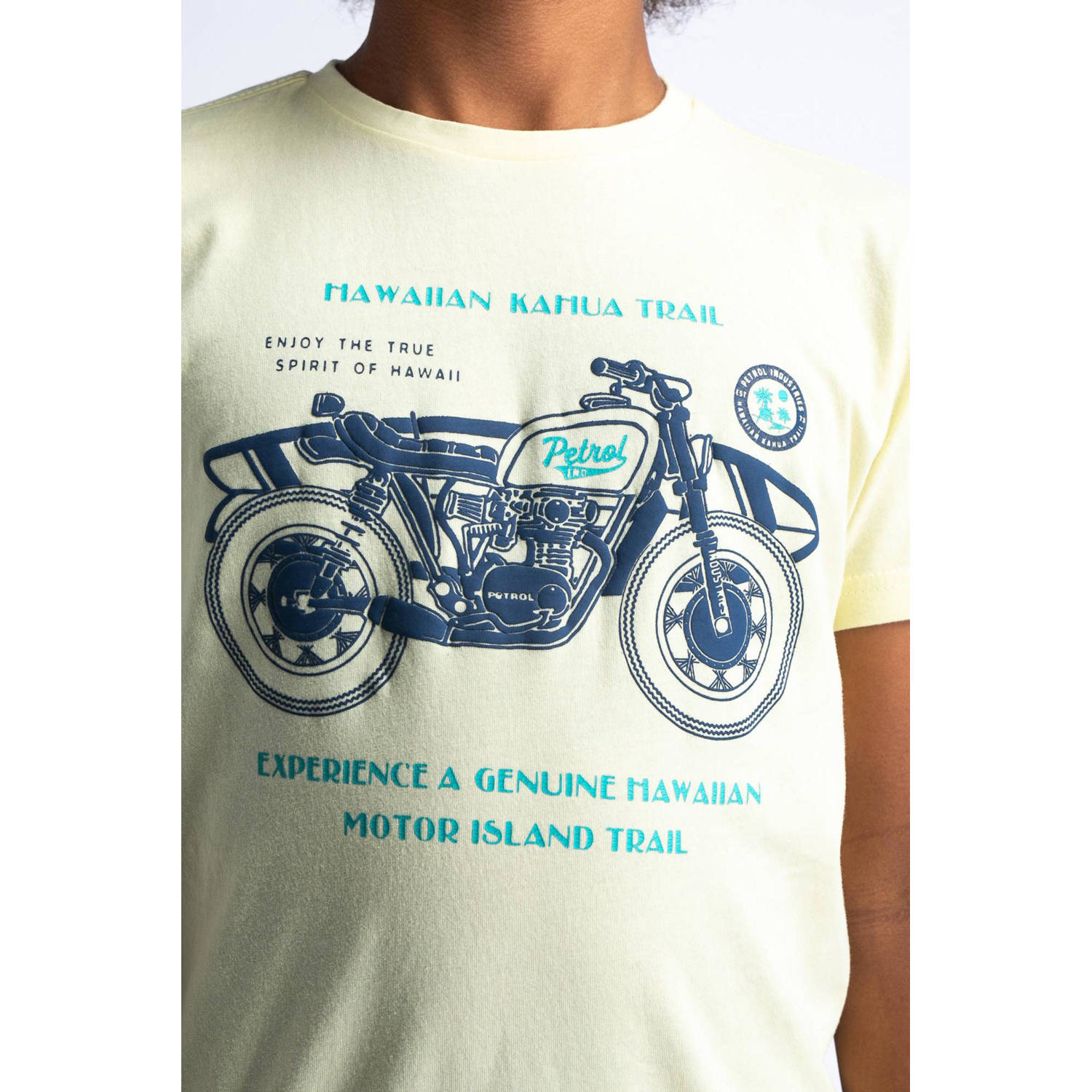Petrol Industries T-shirt met printopdruk geel