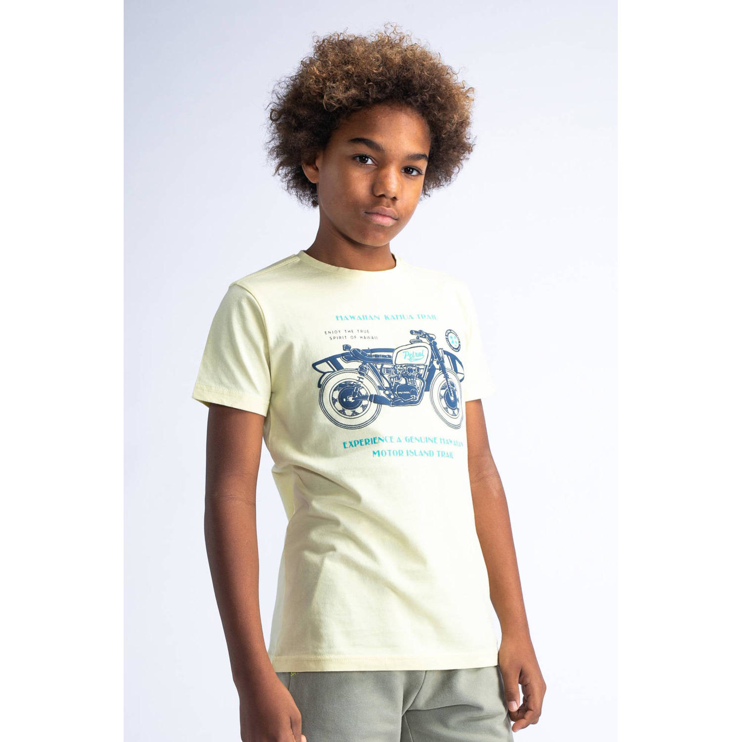 Petrol Industries T-shirt met printopdruk geel