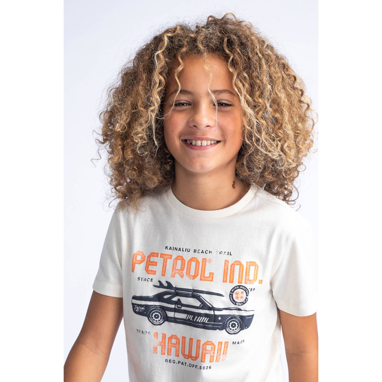 Petrol Industries T-shirt met logo offwhite