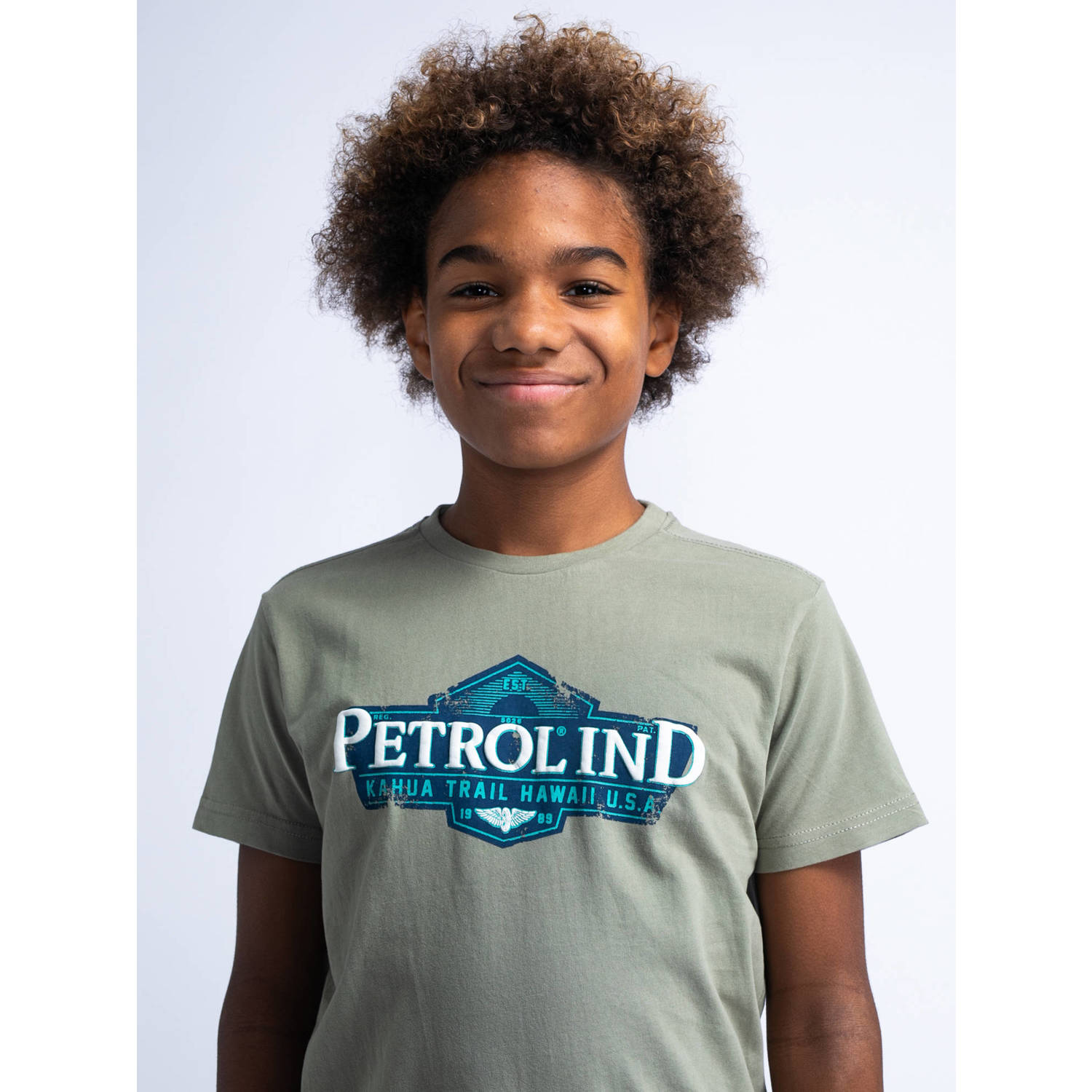 Petrol Industries T-shirt met logo lichtgroen