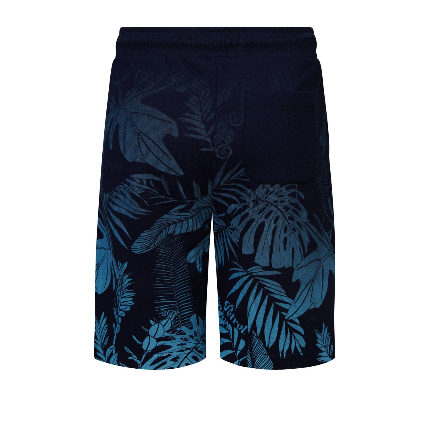 Petrol Industries sweatshort met bladprint navy