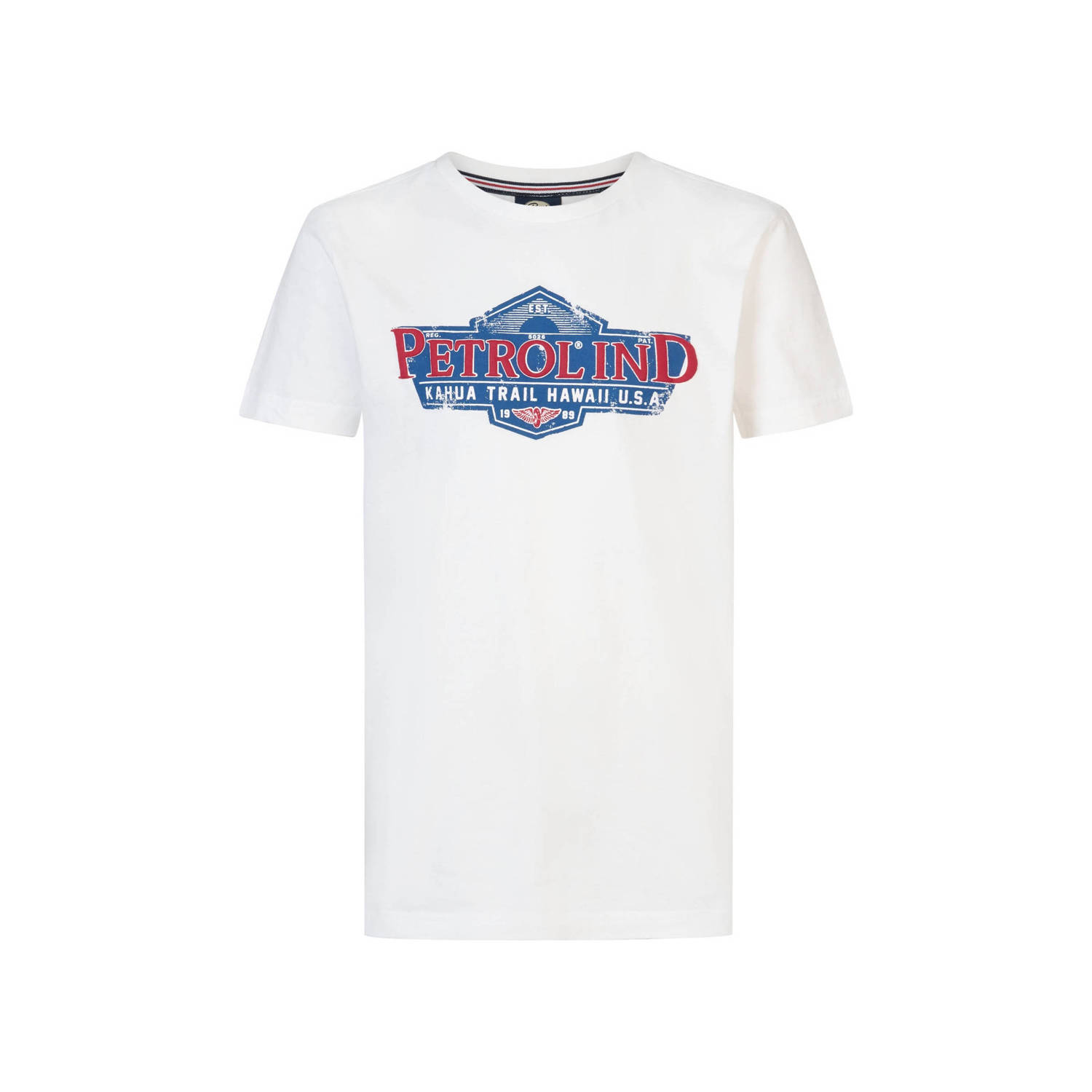 Petrol Industries T-shirt met logo wit Jongens Katoen Ronde hals Logo 152