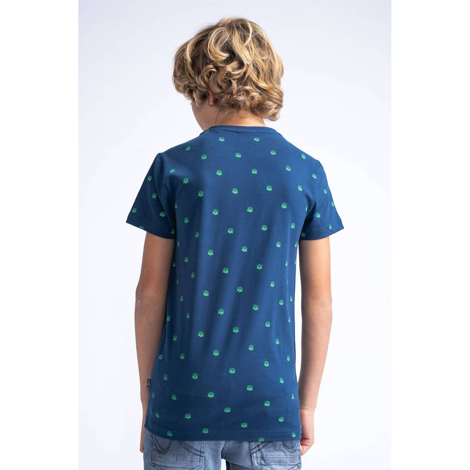 Petrol Industries T-shirt met all over print blauw