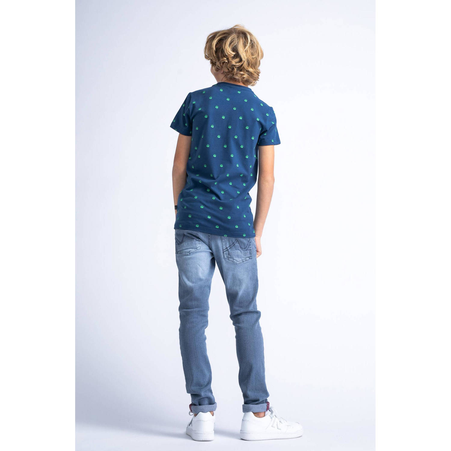 Petrol Industries T-shirt met all over print blauw