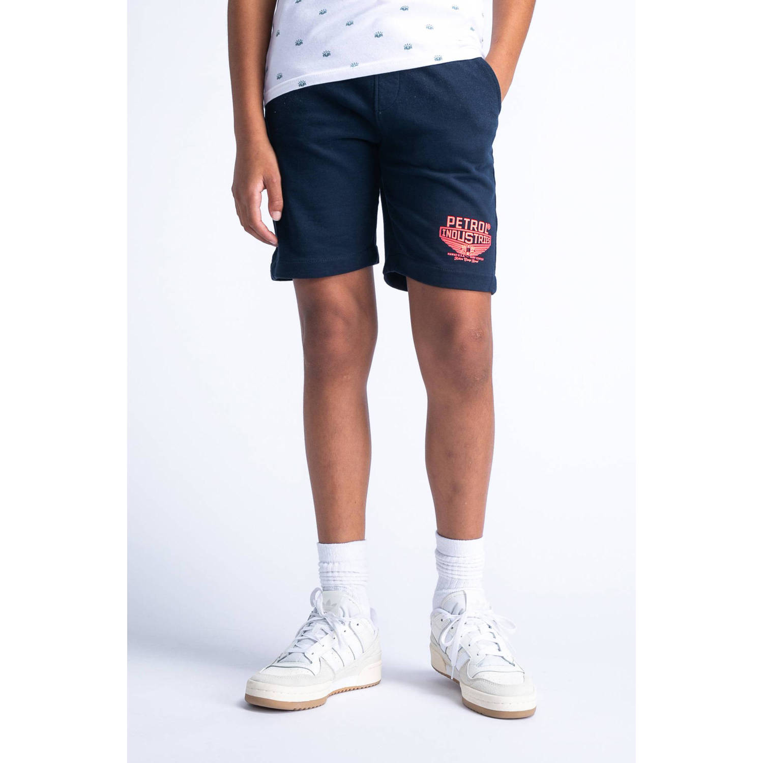 Petrol Industries sweatshort navy oranje Korte broek Blauw Jongens Katoen 176