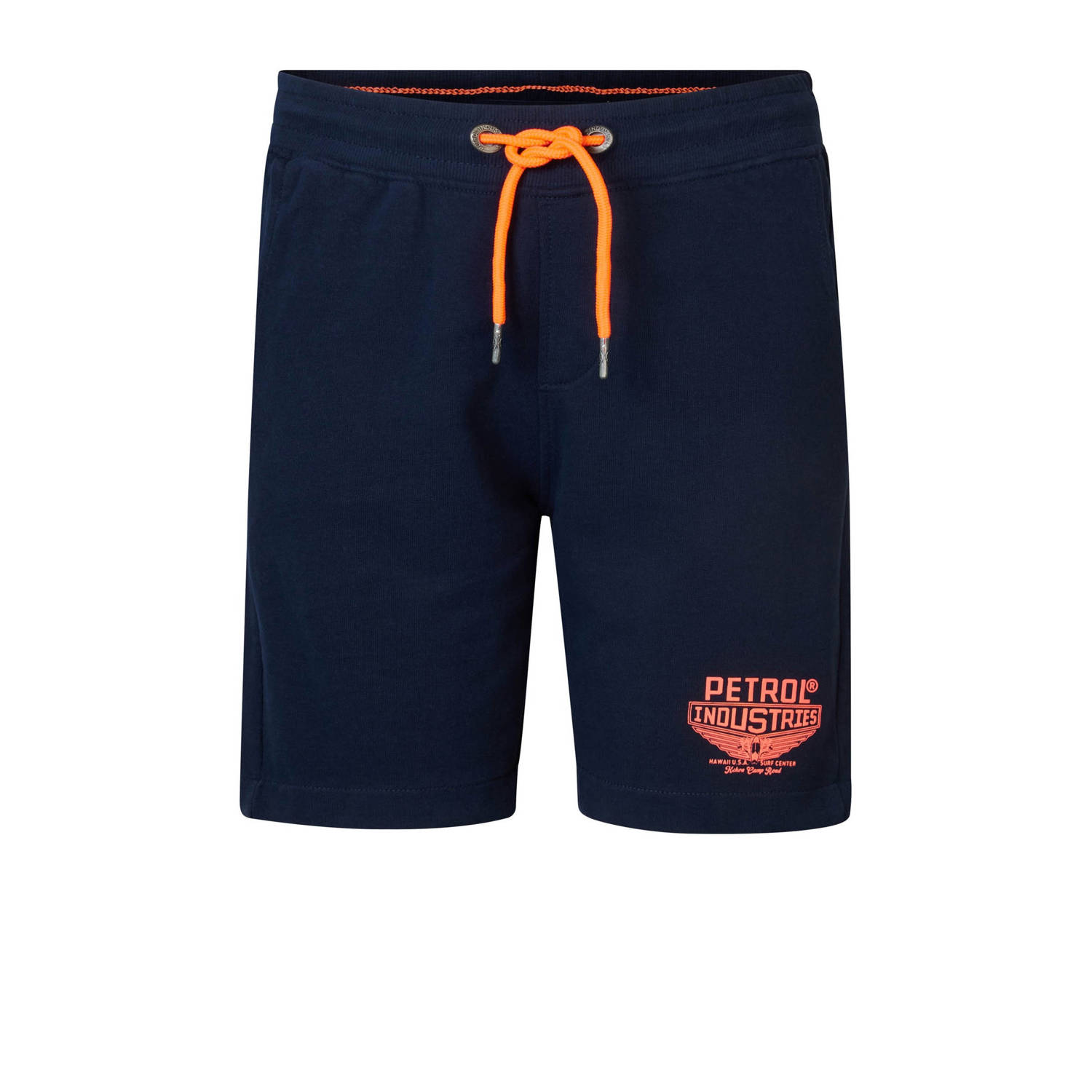 Petrol Industries sweatshort navy oranje Korte broek Blauw Jongens Katoen 116