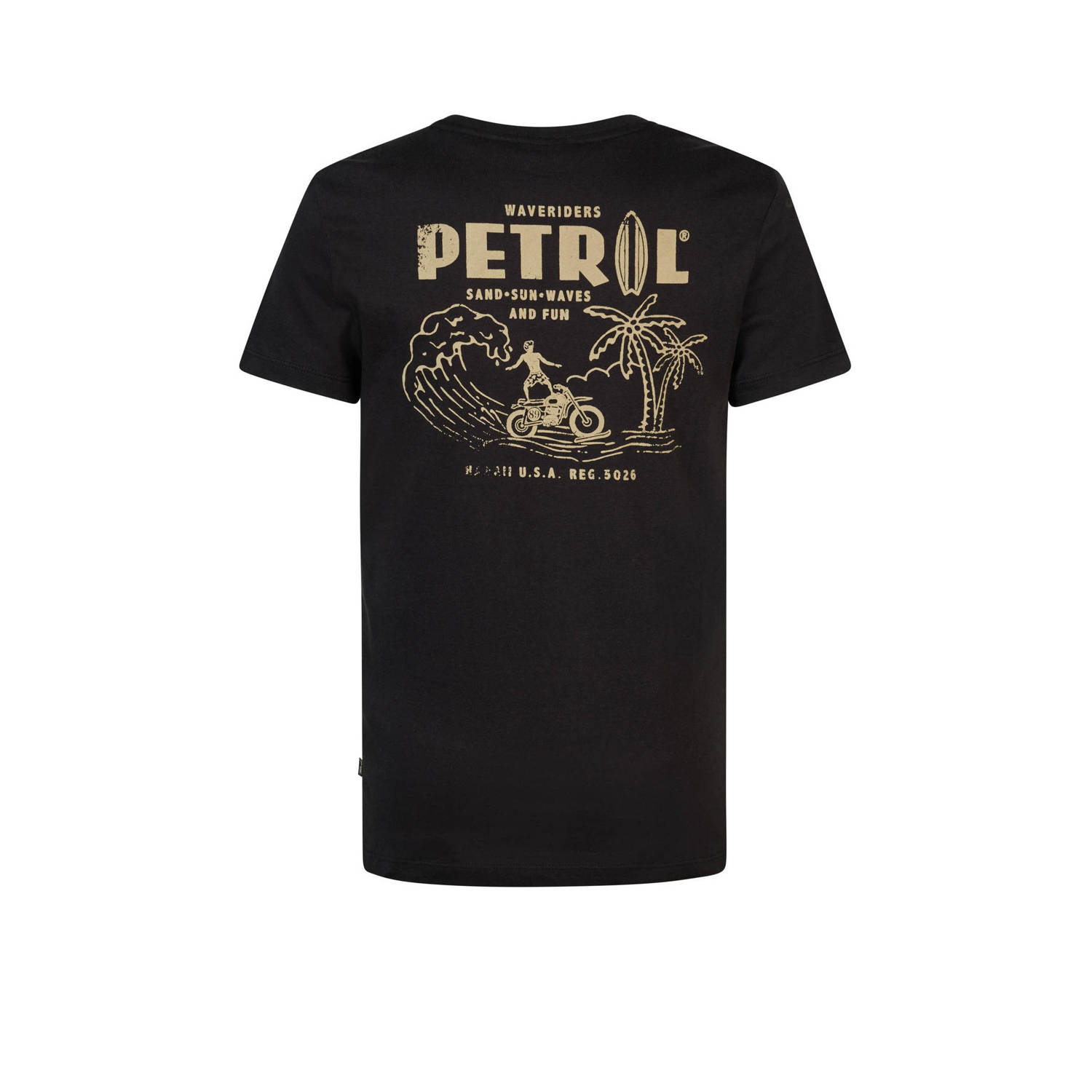 Petrol Industries T-shirt met backprint donkergrijs