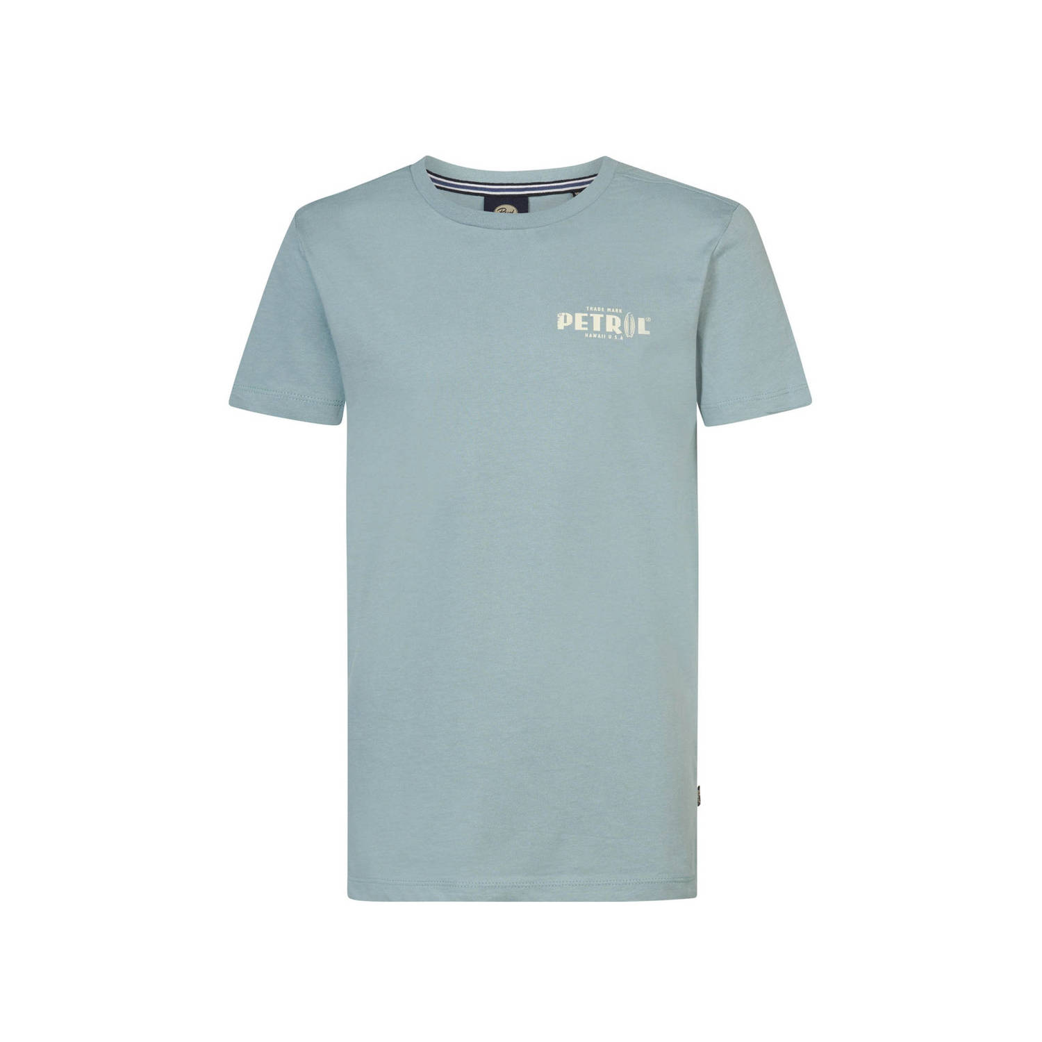 Petrol Industries T-shirt grijsblauw Jongens Katoen Ronde hals Effen 152