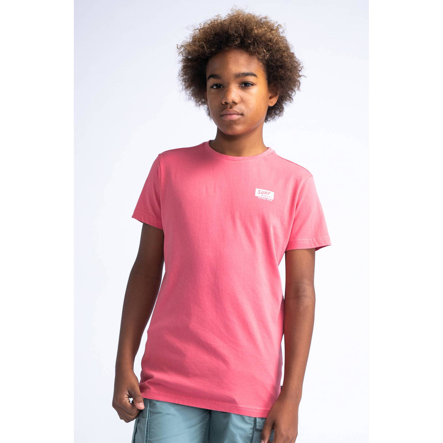 Petrol Industries T-shirt roze Jongens Katoen Ronde hals Effen 176