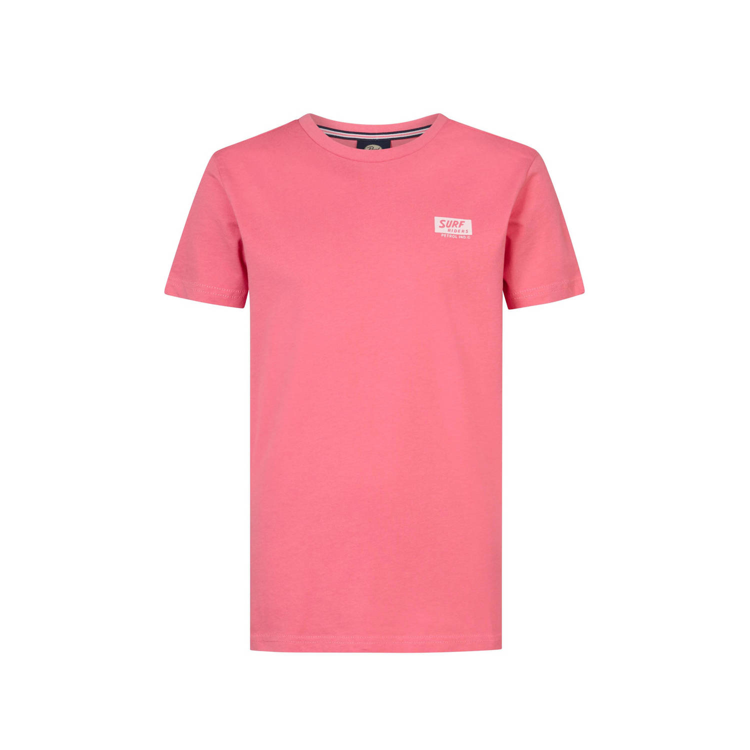 Petrol Industries T-shirt roze Jongens Katoen Ronde hals Effen 116
