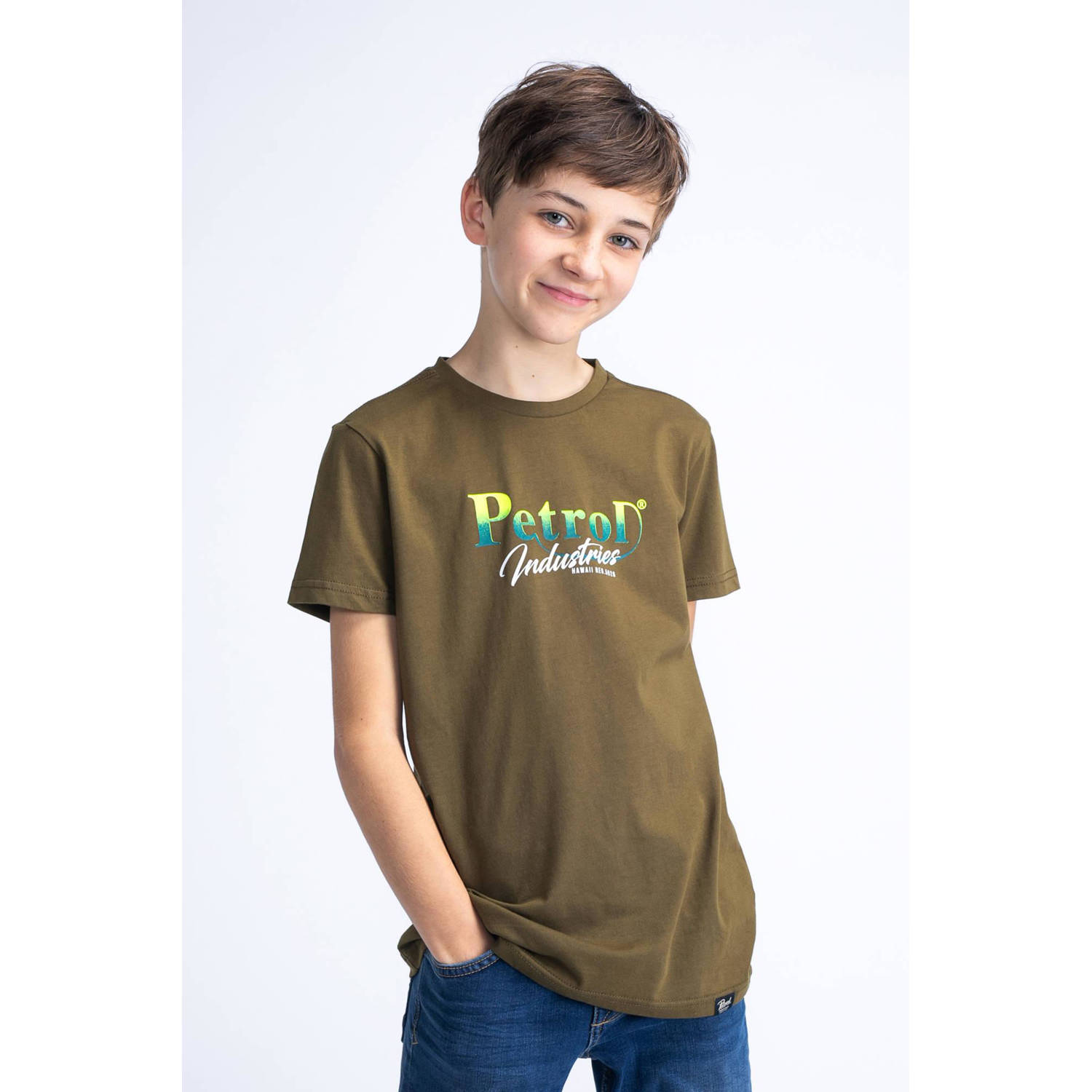 Petrol Industries T-shirt mosgroen