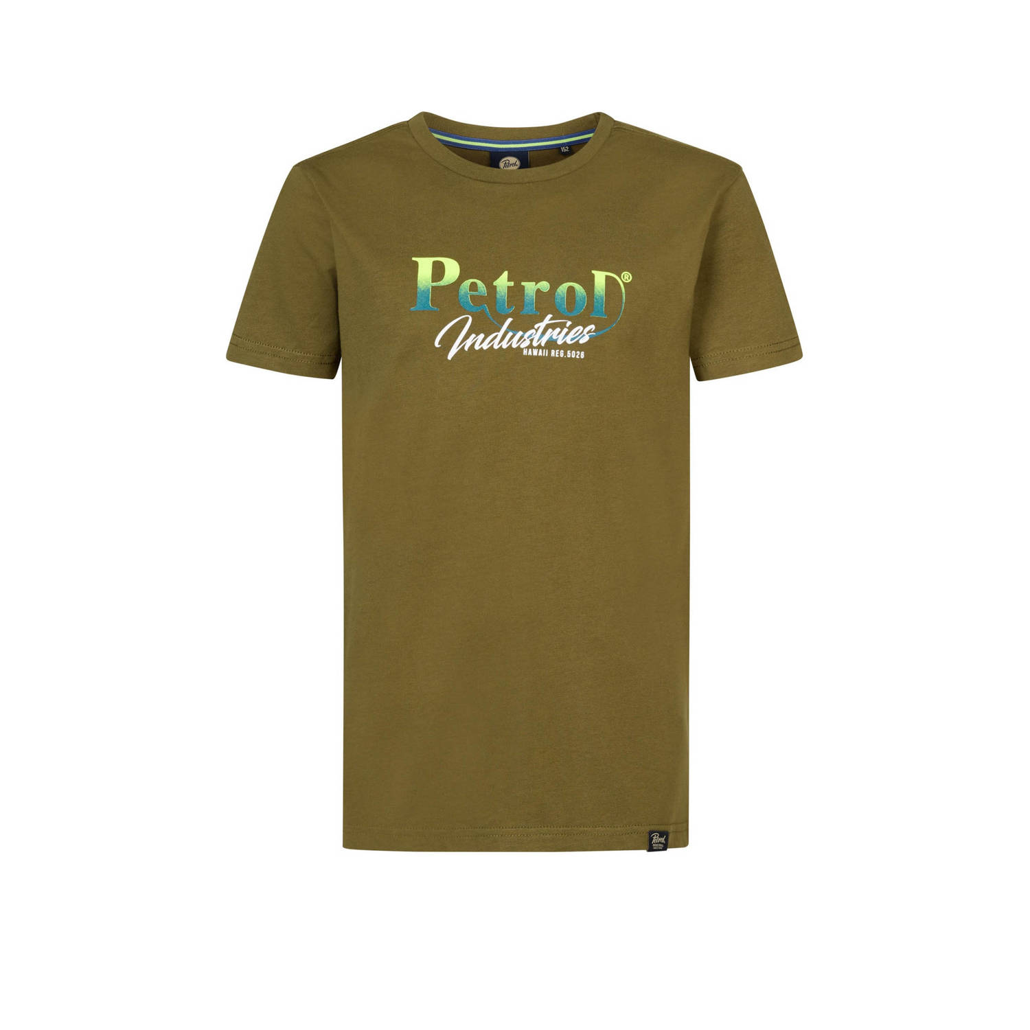 Petrol Industries T-shirt mosgroen Jongens Katoen Ronde hals Effen 164