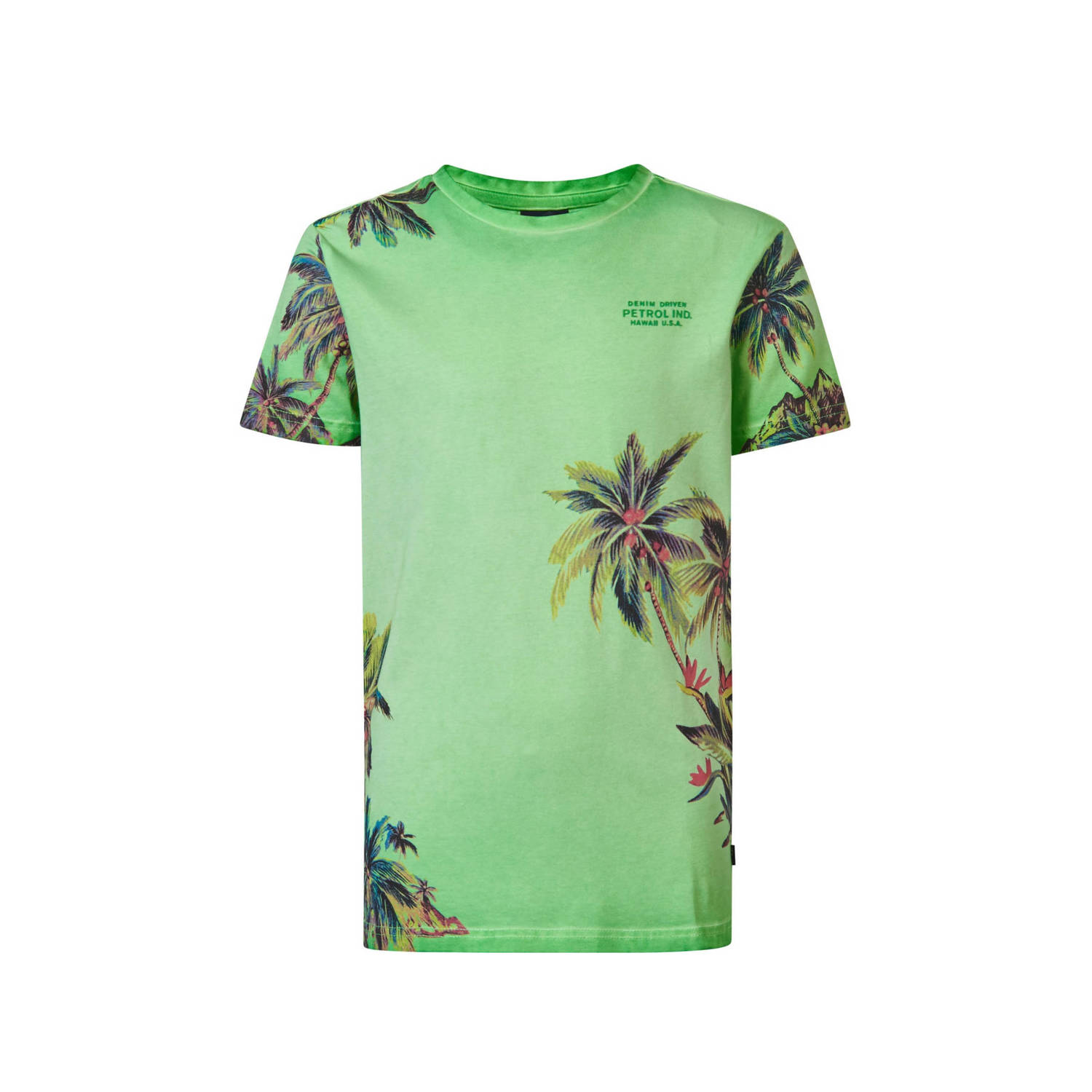 Petrol Industries T-shirt met all over print multicolor Jongens Katoen Ronde hals 152