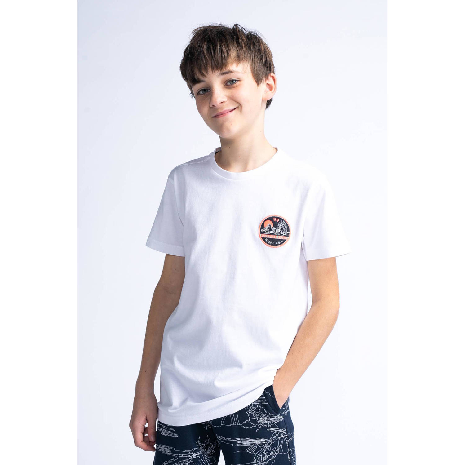 Petrol Industries T-shirt met logo wit Jongens Katoen Ronde hals Logo 116