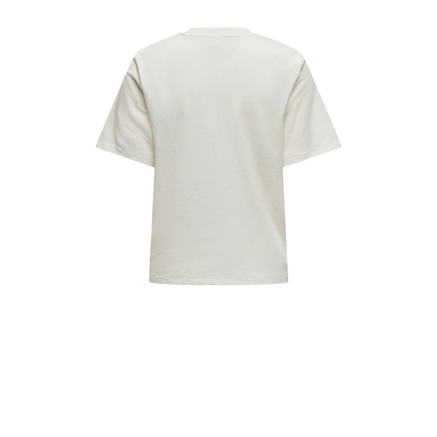 ONLY T-shirt ONLBLINIS met printopdruk wit multi