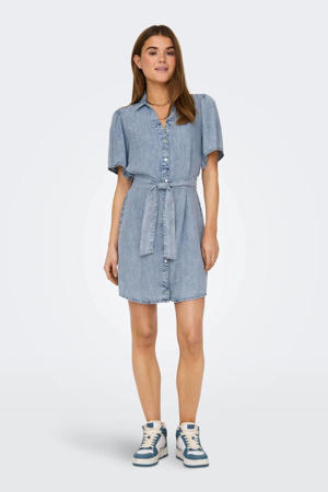 spijker blousejurk light blue denim