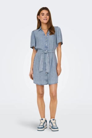 spijker blousejurk light blue denim